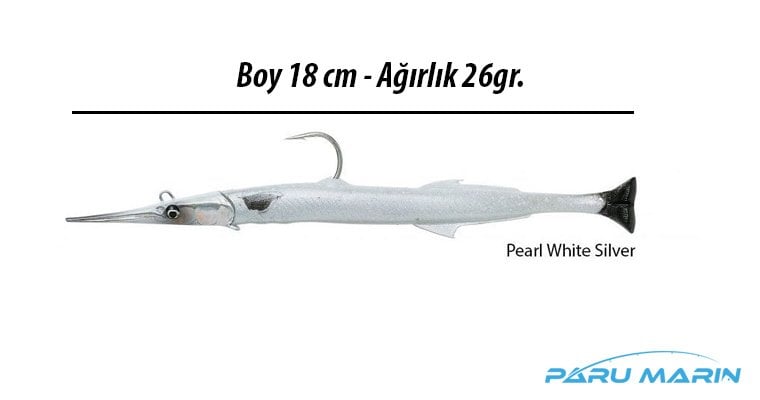 Savage Gear Needlefish Pearl White Silver 2+1 18cm 26g Suni Yem