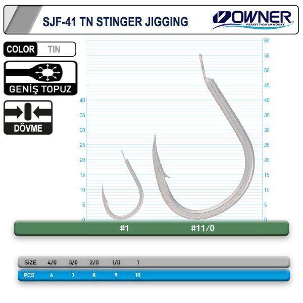 Owner 11699 SJF-41 Stinger Jig İğnesi No:1