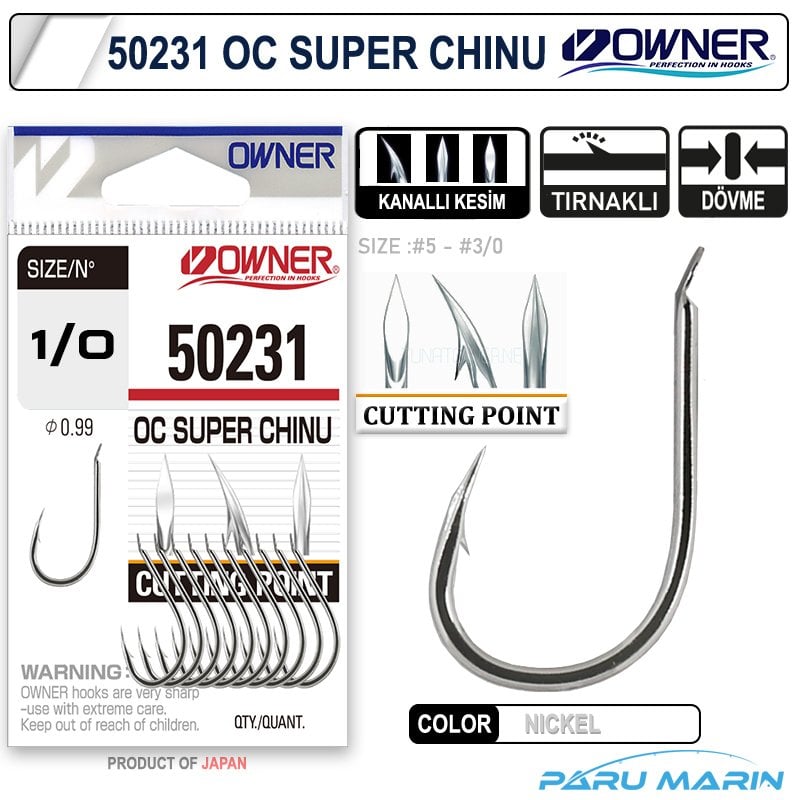 Owner 50231 Cut Super Chinu No:1/0 Tekli İğne