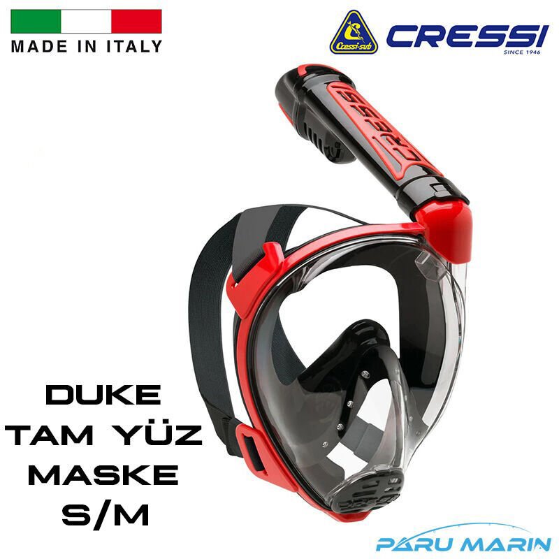 Cressi Duke Tam Yüz Maske S/M Black Red