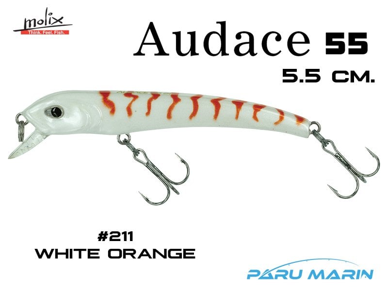 Molix Audace 55 Sinking - 5.5cm. #211 White Orange