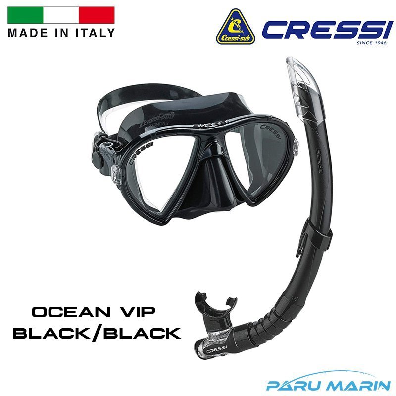 Cressi Ocean Vip Maske Şnorkel Seti Black / Black