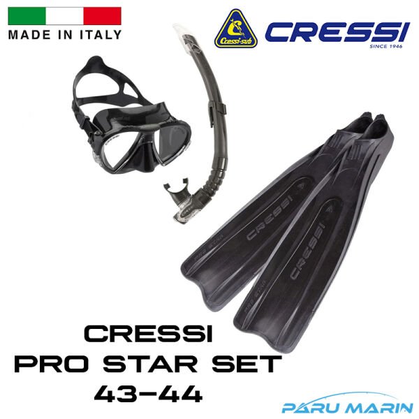 Cressi Pro Star 43-44 Maske Palet Dalış ve Yüzme Seti