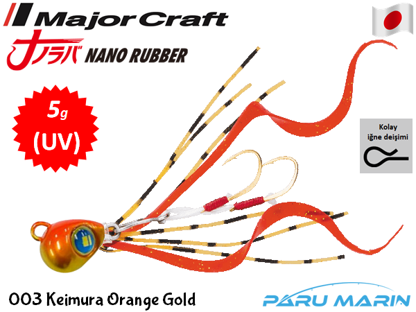 Major Craft Nano Rubber 5gr. 003 Keimura Orange Gold UV