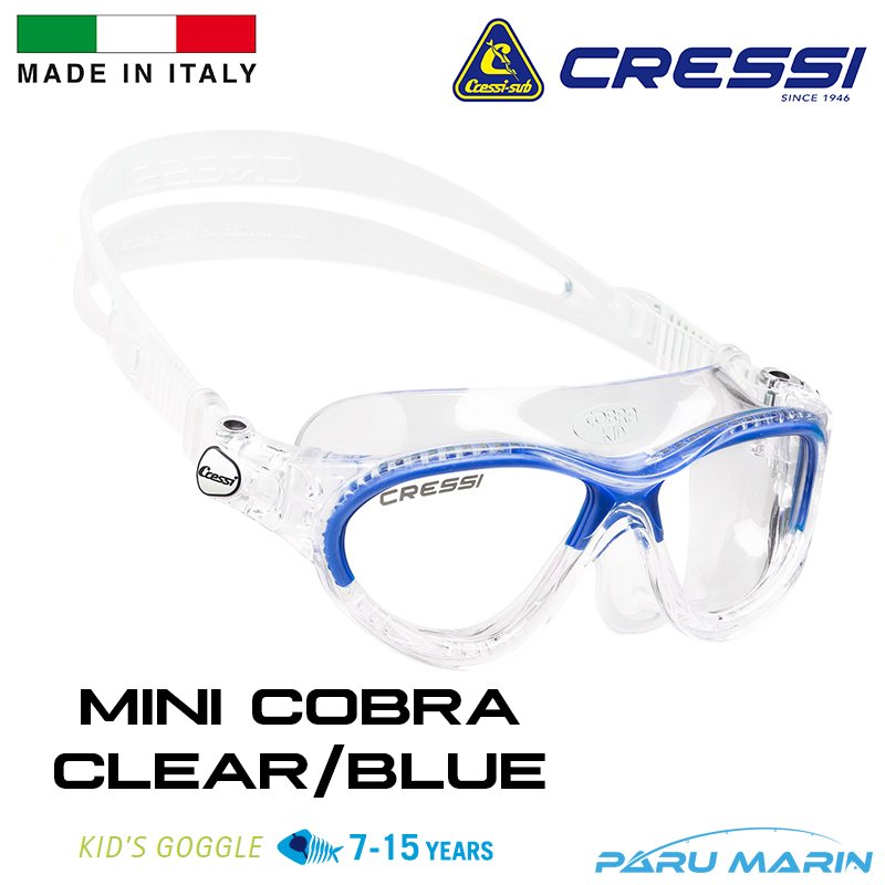 Cressi Mini Cobra 7-15 Yaş Clear / Blue Yüzücü Gözlüğü