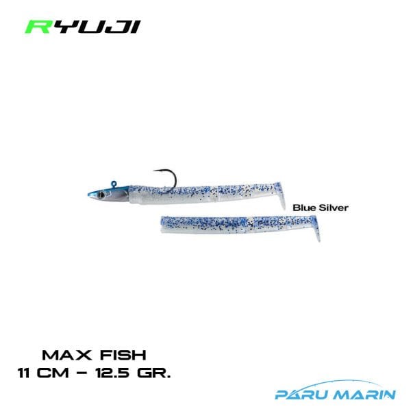 Ryuji Max Fish 11cm 12.5gr. Silikon Yem Blue Silver