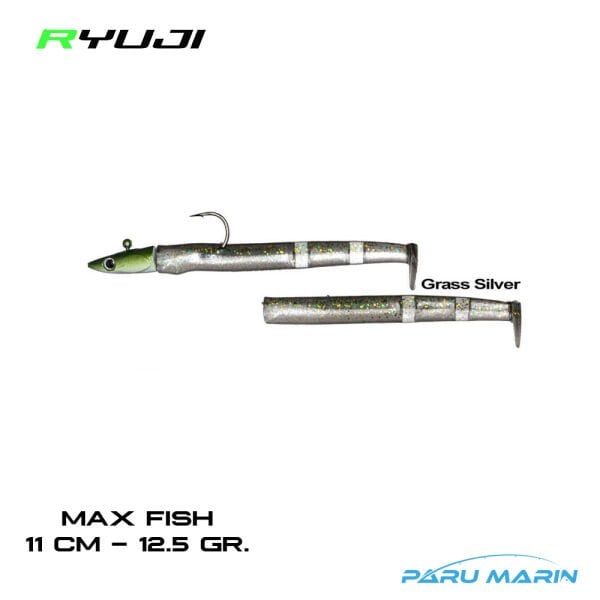 Ryuji Max Fish 11cm 12.5gr. Silikon Yem Grass Silver