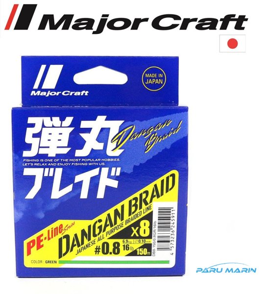 Major Craft Dangan Spin İp DB8 PE 0.8/0.10mm/6.9kg/150mt. Green