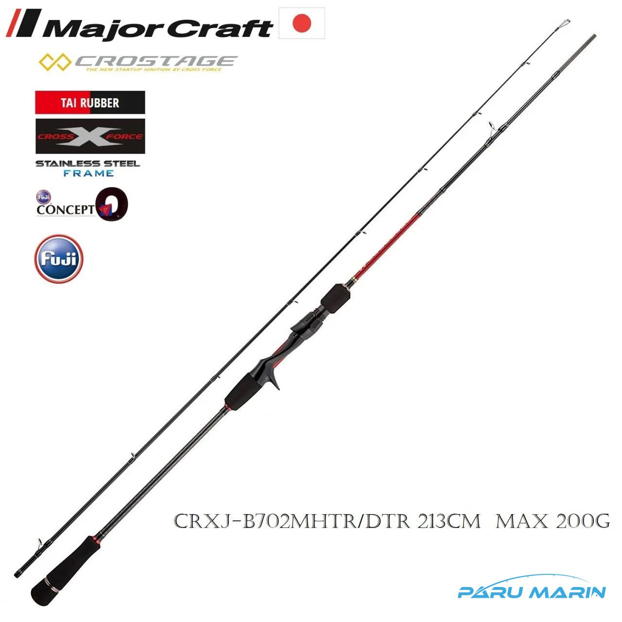 Major Craft New Crostage CRXJ-B702MHTR/DTR Tai Rubber Kamış 213cm Max 200gr.