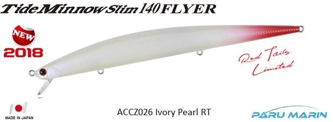 Duo Tide Minnow Slim Flyer 140 ACCZ126 / Ivory Pearl Red Tail