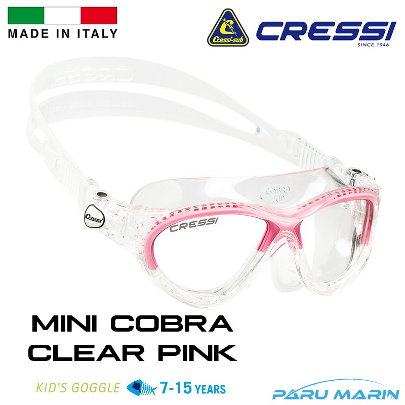 Cressi Mini Cobra 7-15 Yaş Clear / Pink Yüzücü Gözlüğü