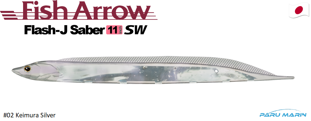 Fish Arrow Saber 11'' SW 28cm Silikon #02 Keimura Silver