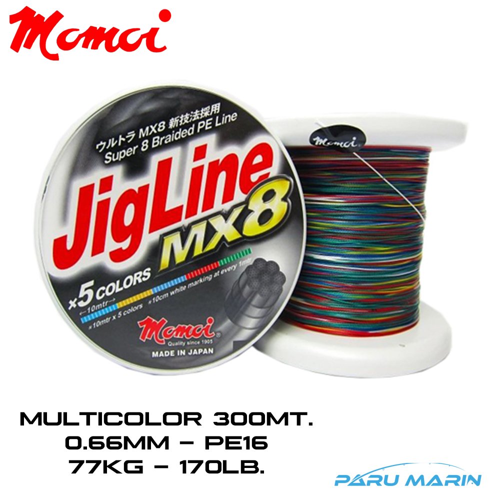 Momoi Jigline MX8 0.66mm 300mt. Multicolor İp Misina