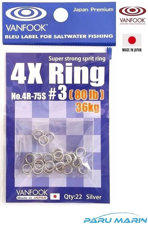 Vanfook 4R-75S Split Ring Halka #3 36Kg (80Lb)