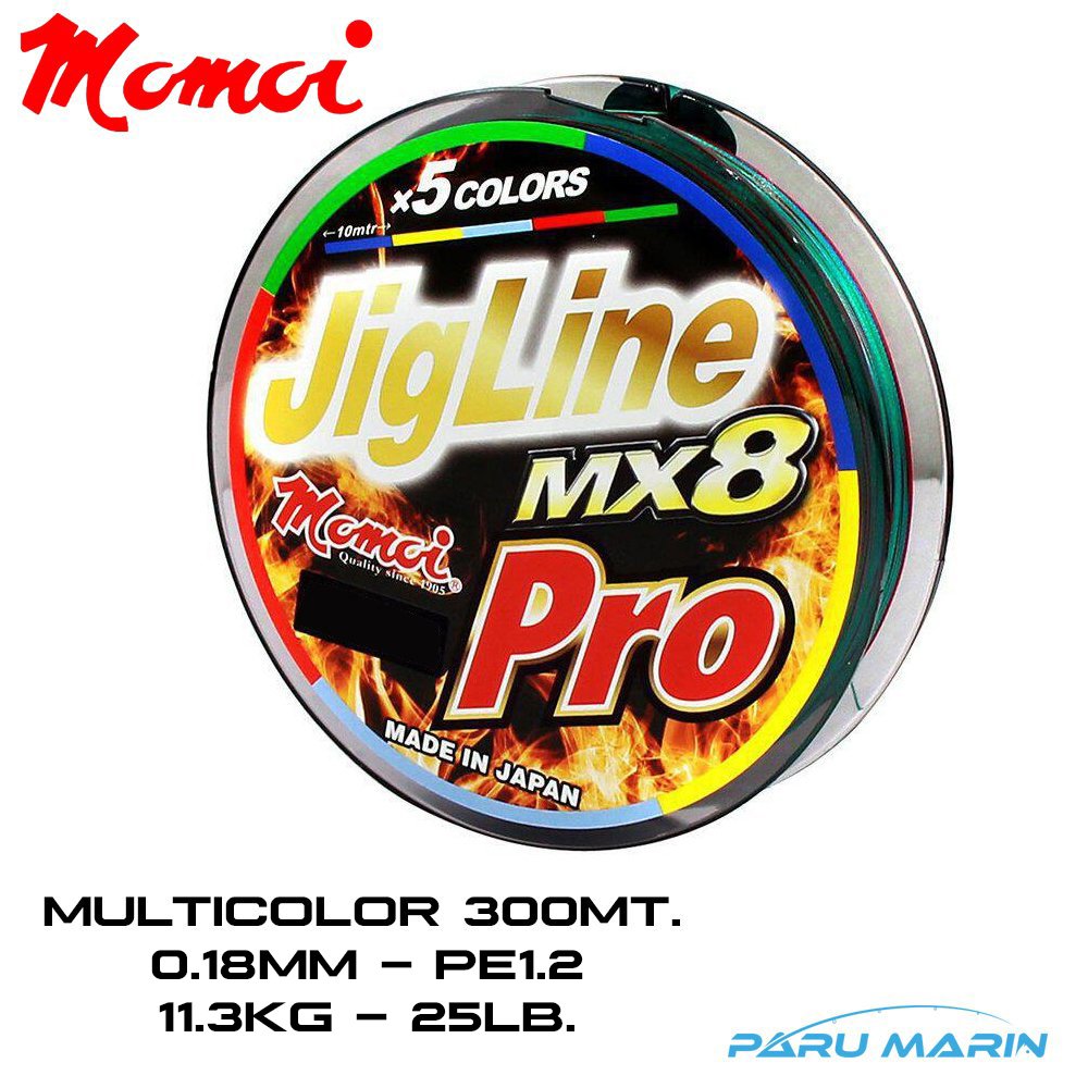 Momoi Jigline MX8 Pro 0.18mm 300mt. Multicolor İp Misina