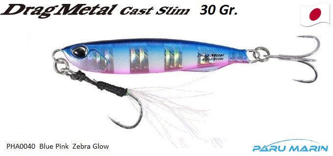 Duo Drag Metal Cast Slim Jig 30gr. PHA0040 / Blue Pink Zebra Glow