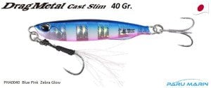 Duo Drag Metal Cast Slim Jig 40gr. PHA0040 / Blue Pink Zebra Glow