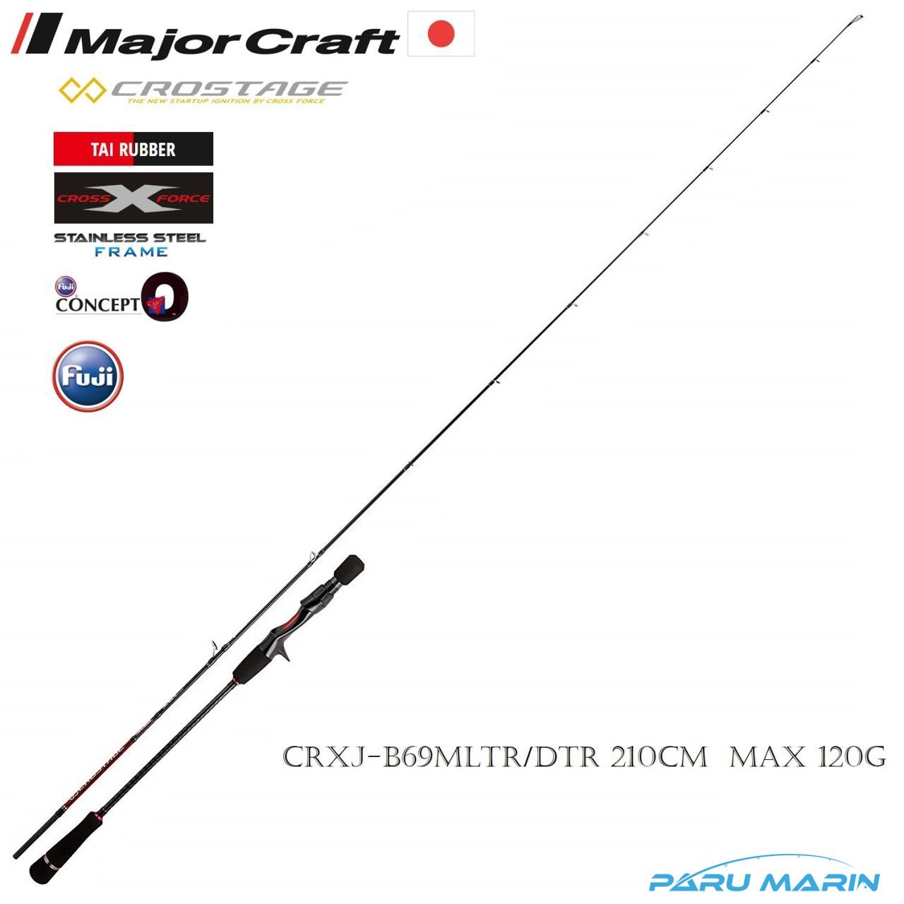 Major Craft New Crostage CRXJ-B69MLTR/DTR Tai Rubber Kamış 210cm Max 120gr.