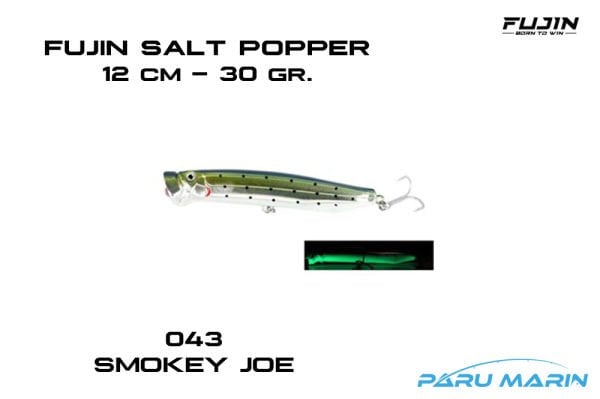 Fujin Salt Popper SP120SW Sahte Balık, 043 Smokey Joe