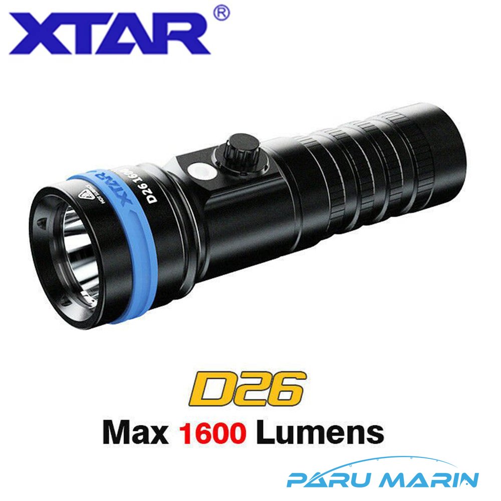 XTAR D26 1600S Dalış Feneri 100mt. 1600 Lümen