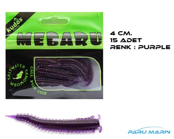 Kudos Mebaru Worm 4cm. 15 Adet LRF Silikon Yem