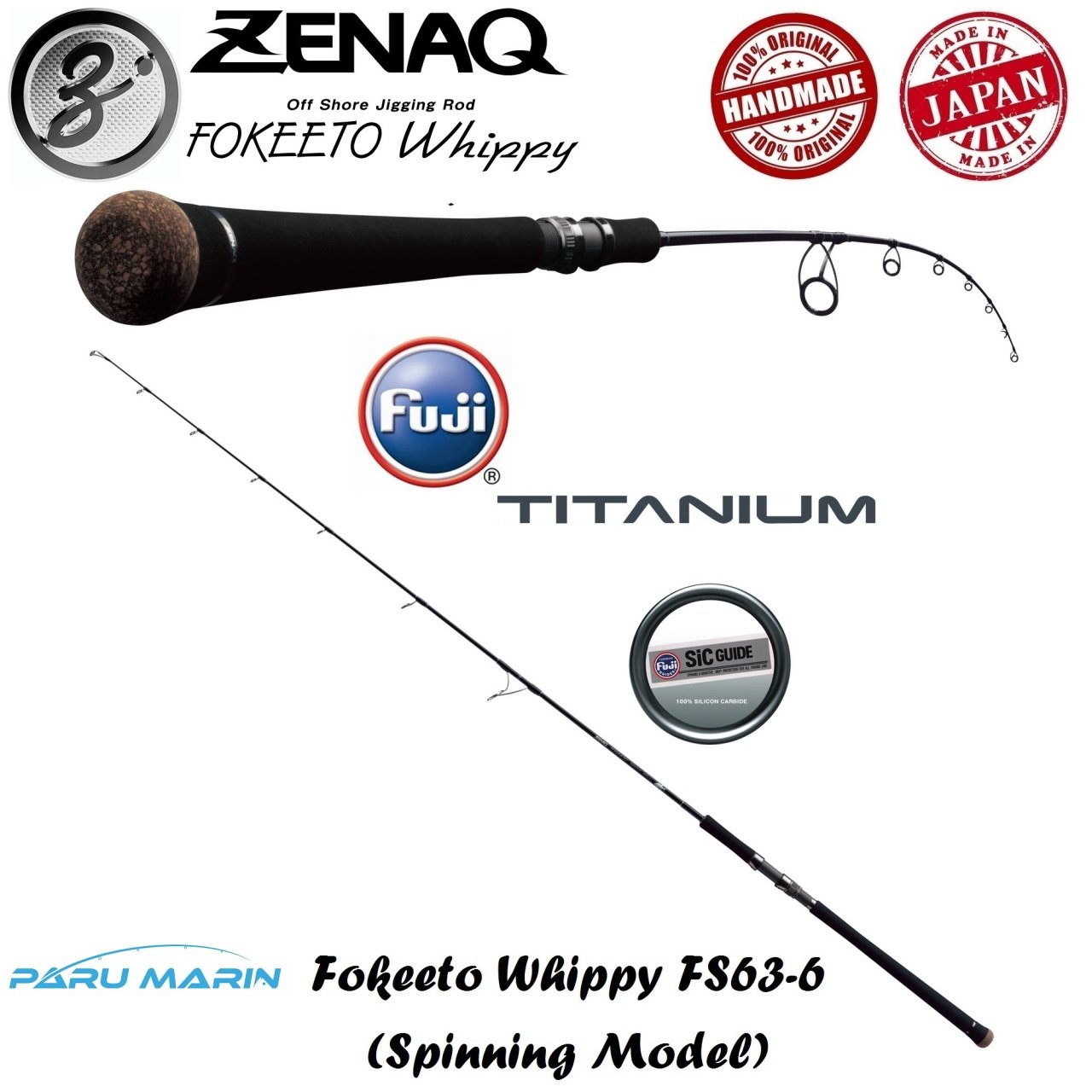 Zenaq Fokeeto Whippy FS63-6 Jig Kamışı  188 cm. Max. 250 g.