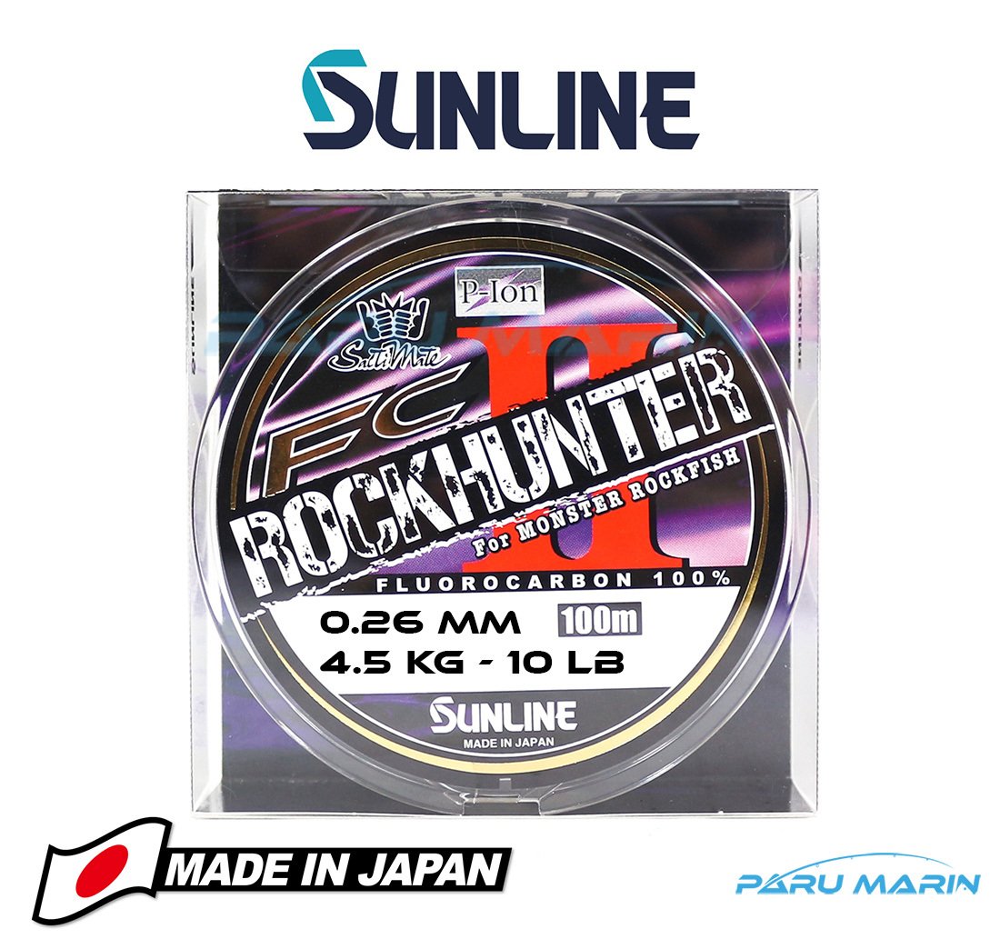 Sunline Fluorocarcon %100, 0.26mm-10lb-4.5kg. 100mt. Rockhunter