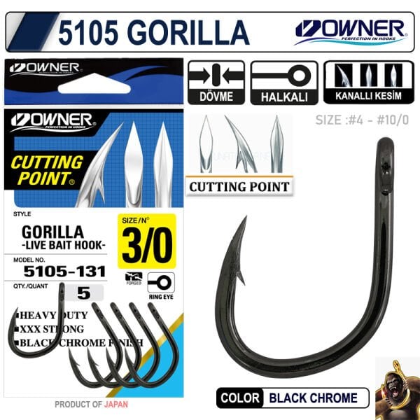 Owner 5105 Gorilla Live Bait 8/0 İğne