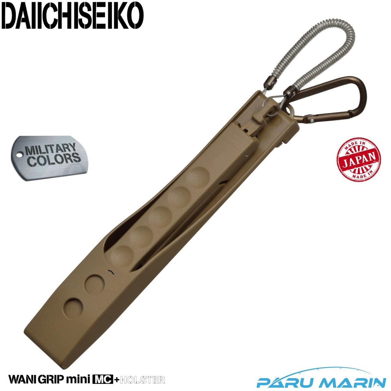 Daiichiseiko Wani Grip MC Mini Balık Maşası 21 cm + Taşıma Kılıfı Dark Earth