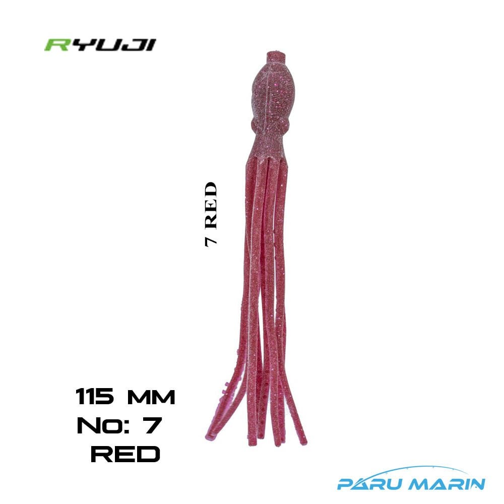 Ryuji Octopus 115 mm (4 Adet) No:7 Red Silikon Yem