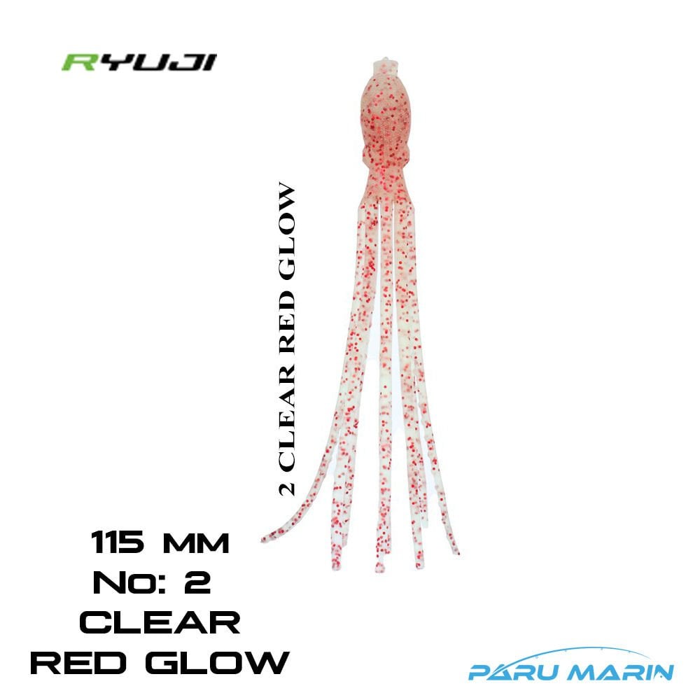 Ryuji Octopus 115 mm (4 Adet) No:2 Clear Red Glow Silikon Yem