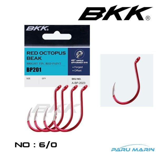 BKK Red Octopus Beak 6/0 , 5 adet Tekli İiğne