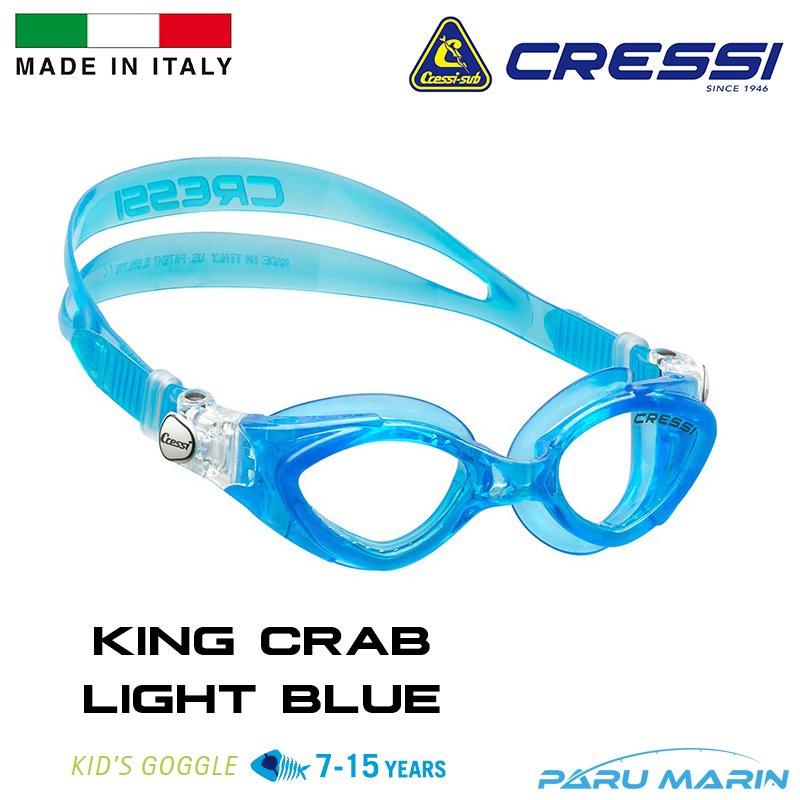 Cressi King Crab 7-15 Yaş Light Blue Yüzücü Gözlüğü