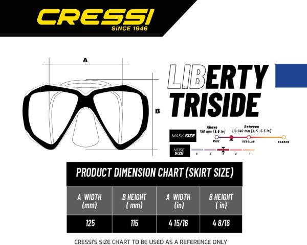 Cressi Liberty Clear/Yellow Dalış ve Yüzme Maskesi