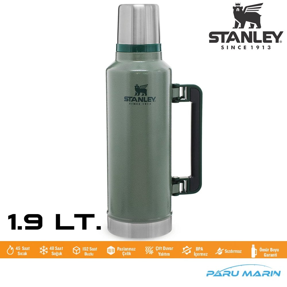 Stanley Legendary Klasik Vakumlu Paslanmaz Çelik Termos 1.9 LT. YEŞİL