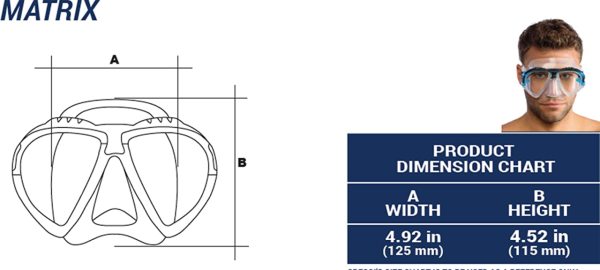 Cressi Matrix Dark Dalış ve Yüzme Maskesi