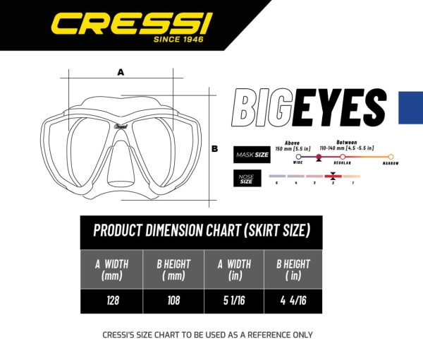 Cressi Big Eyes Dark/Blue Dalış ve Yüzme Maskesi