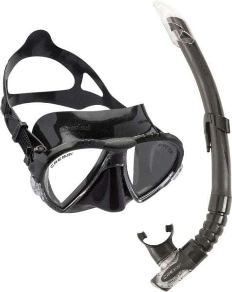 Cressi Matrix Maske + Gamma Şnorkel Set Siyah