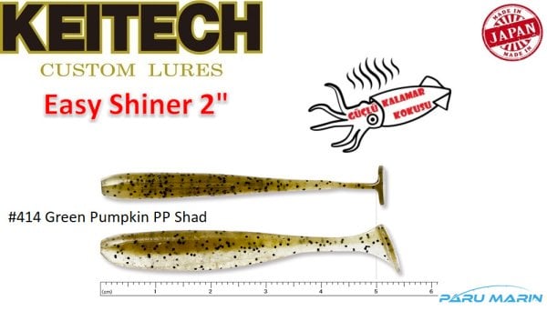 Keitech Easy Shiner 5cm-2'' #414 Green Pumpkin PP Shad