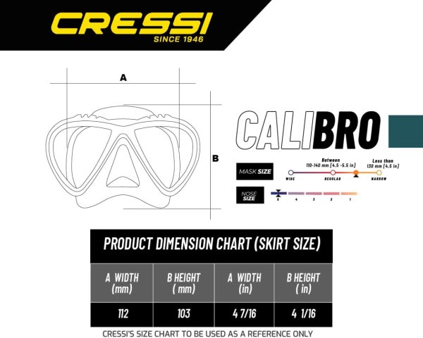 Cressi Calibro HD Dark Dalış ve Yüzme Maskesi