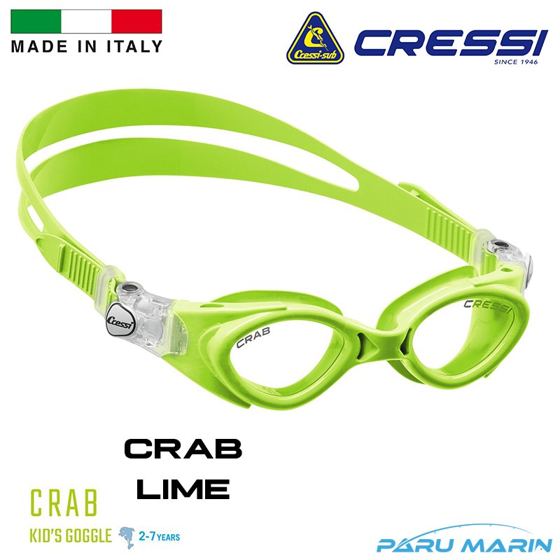 Cressi Crab 2-7 Yaş Lime Yüzücü Gözlüğü