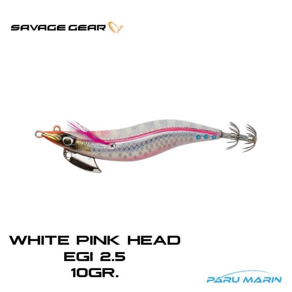 Savage Gear Squid Beat Egi White Pink Head #2.5 10gr.