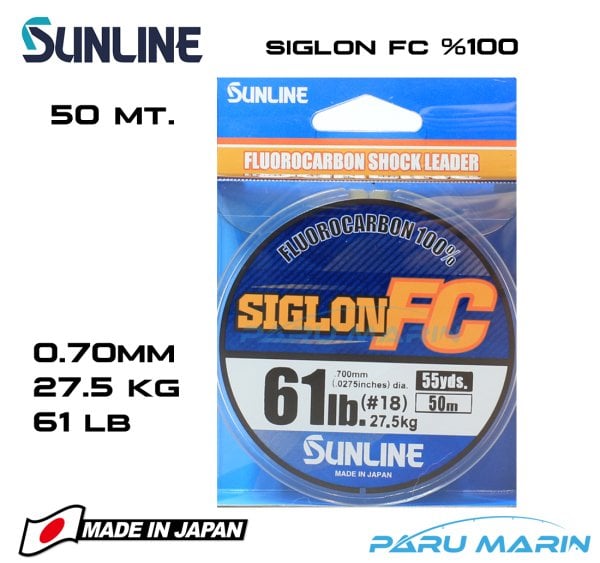 Sunline Siglon %100 Florokarbon Misina 0.70mm 50 Mt.