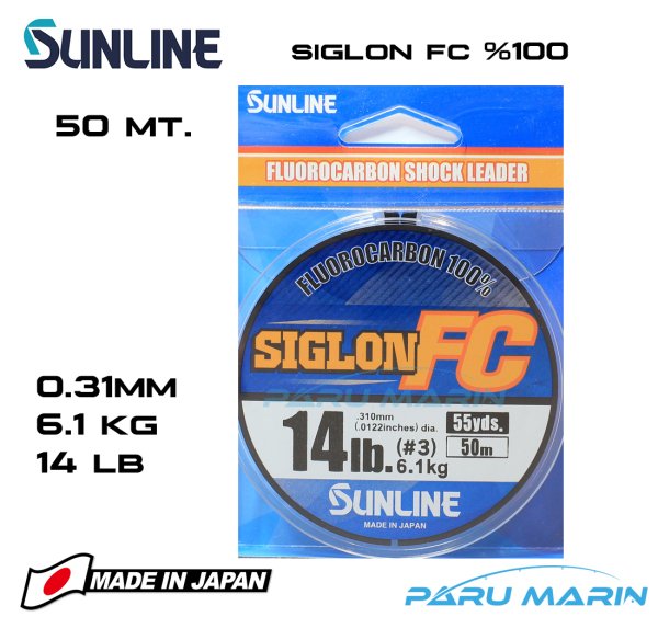 Sunline Siglon %100 Florokarbon Misina 0.31mm 50 Mt.