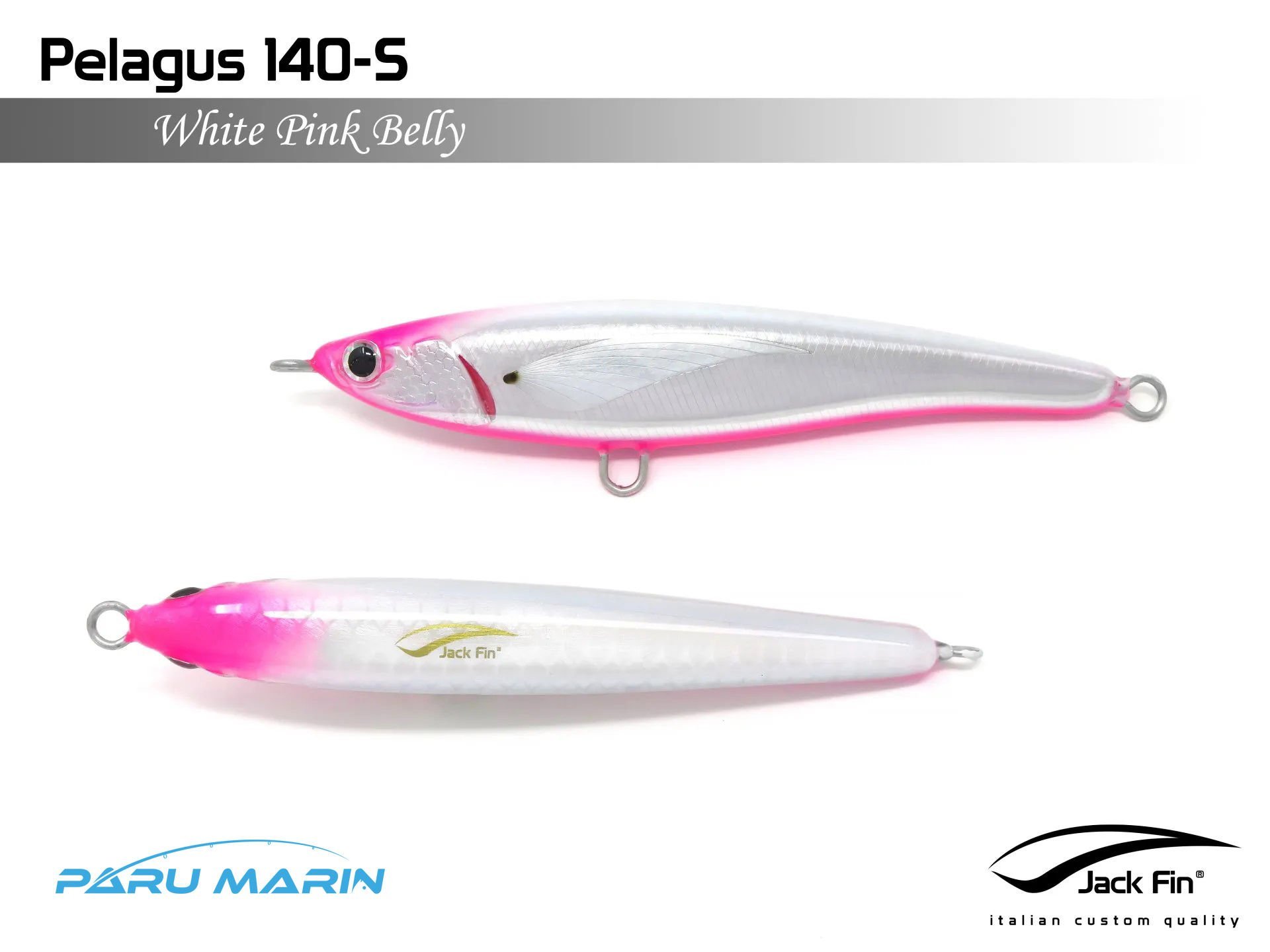 Jack Fin Pelagus 140-S Sahte Yem White Pink Belly