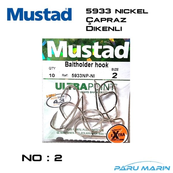 Mustad 5933NP NI Nickel Olta İğnesi - No: 2