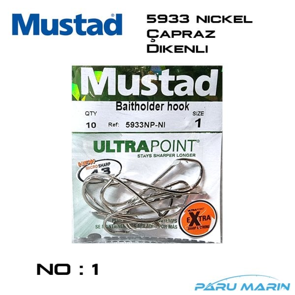 Mustad 5933NP NI Nickel Olta İğnesi - No: 1