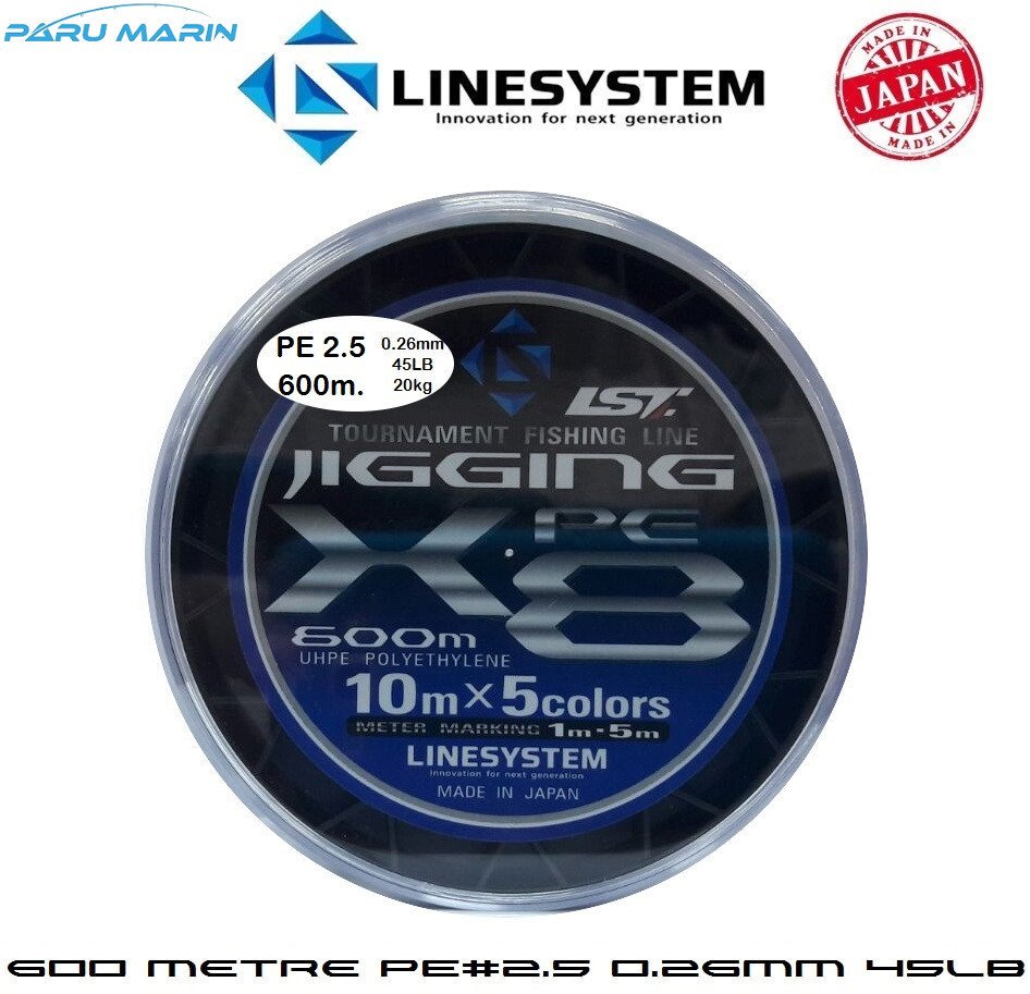 Linesystem Jigging X8 İp Misina PE 2.5 0.26mm 45lb 600mt