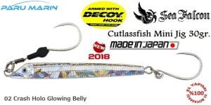 Sea Falcon Cutlassfish Jig Mini 30gr. 02 Crash Holo Glowing Belly