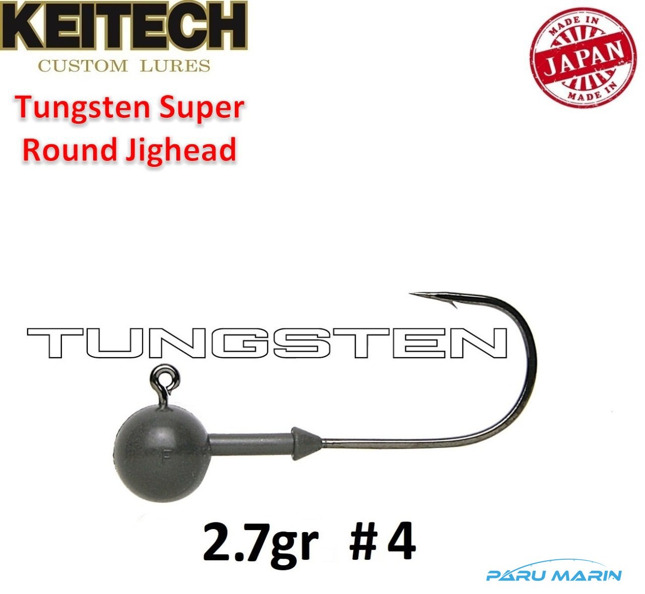 Keitech Tungsten Super Round Jighead 2.7gr. #4